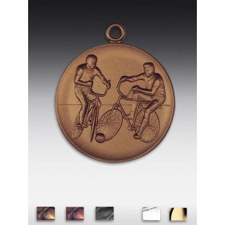 Medaille Radball mit se  50mm, bronzefarben, siber- oder goldfarben
