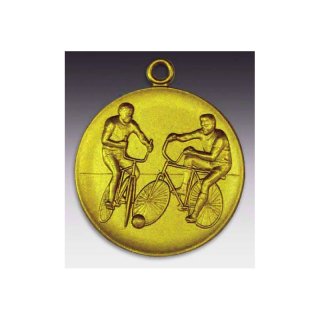 Medaille Radball mit se  50mm, goldfarben in Metall