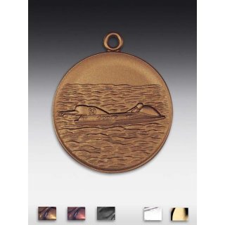 Medaille Rennboot mit se  50mm,   bronzefarben, siber- oder goldfarben