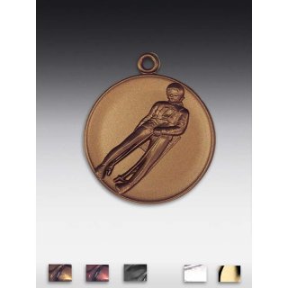 Medaille Rennrodler mit se  50mm,  bronzefarben, siber- oder goldfarben