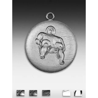 Medaille Rennrodler neu mit se  50mm, silberfarben in Metall