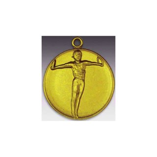 Medaille Ring - Turnen mit se  50mm, goldfarben in Metall
