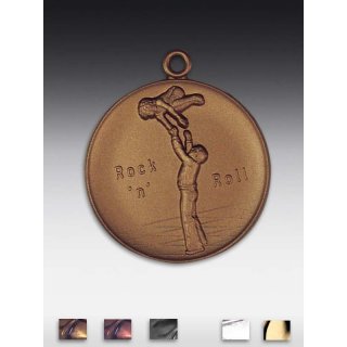 Medaille Rockn Roll mit se  50mm, bronzefarben in Metall