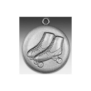 Medaille Rollschuhe mit se  50mm, silberfarben in Metall