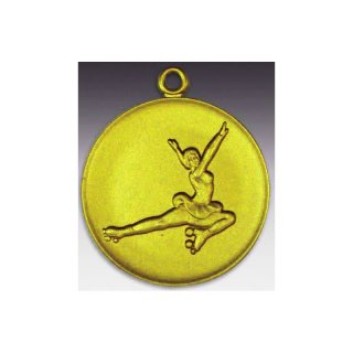 Medaille Rollschuhluferin mit se  50mm, goldfarben in Metall