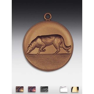 Medaille Schferhund mit se  50mm, bronzefarben in Metall