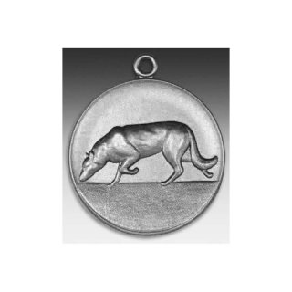 Medaille Schferhund mit se  50mm, silberfarben in Metall