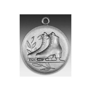 Medaille Schlittschuhe mit se  50mm, silberfarben in Metall