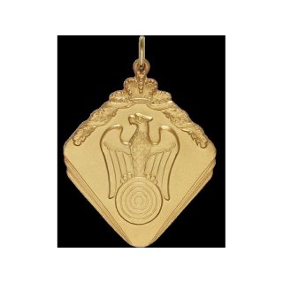 Medaille Schtzenadler, 40mm vergoldet, mit se und Ring