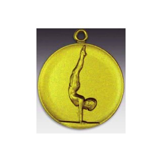 Medaille Schwebebalken Turnen Frauen mit se  50mm, goldfarben in Metall