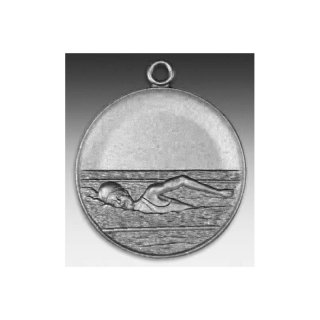 Medaille Schwimmerin Crowl mit se  50mm, silberfarben in Metall