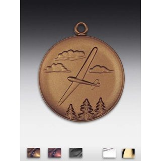 Medaille Segelfliegen mit se  50mm, bronzefarben in Metall