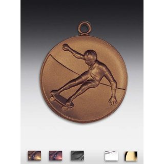 Medaille Skateboard mit se  50mm, bronzefarben in Metall