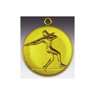 Medaille Speerwerfen mit se  50mm, goldfarben in Metall