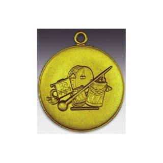Medaille Spielmannszug mit se  50mm, goldfarben in Metall