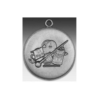 Medaille Spielmannszug mit se  50mm, silberfarben in Metall
