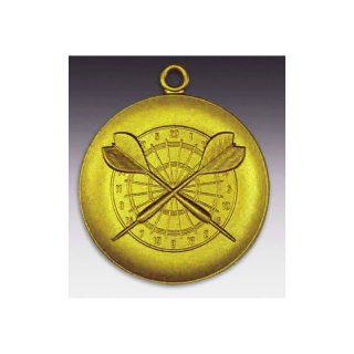 Medaille Spiker (Darts) mit se  50mm, goldfarben in Metall