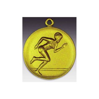 Medaille Sprinterin mit se  50mm, goldfarben in Metall