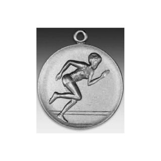 Medaille Sprinterin mit se  50mm, silberfarben in Metall