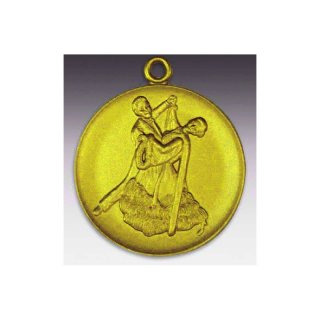 Medaille Standardtanz mit se  50mm, goldfarben in Metall