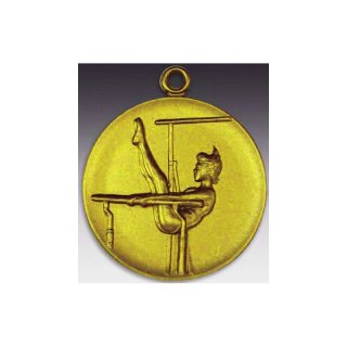 Medaille Stufenbarren Turnen Frauen mit se  50mm, goldfarben in Metall