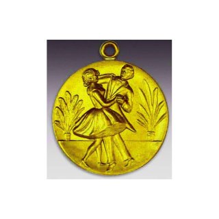 Medaille Tanzpaar mit se  50mm, goldfarben in Metall
