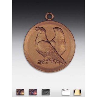 Medaille Taube, Dragoontaube mit se  50mm, bronzefarben in Metall