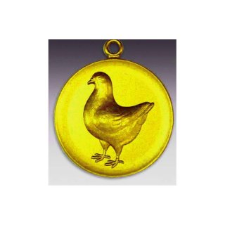 Medaille Taube, Kingtaube mit se  50mm, goldfarben in Metall