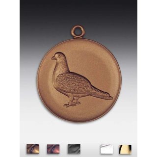 Medaille Taube, Lockentaube mit se  50mm, bronzefarben in Metall