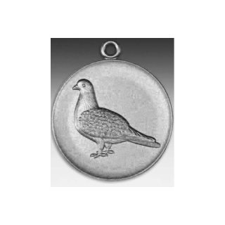 Medaille Taube, Lockentaube mit se  50mm, silberfarben in Metall