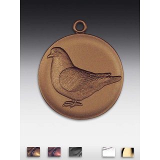 Medaille Taube, Luchstaube mit se  50mm,  bronzefarben, siber- oder goldfarben