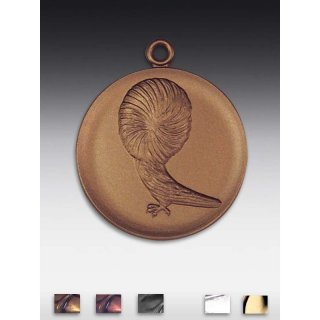 Medaille Taube, Perckentaube mit se  50mm, bronzefarben in Metall