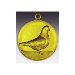 Medaille Taube, Strasser-Taube mit se  50mm, goldfarben in Metall