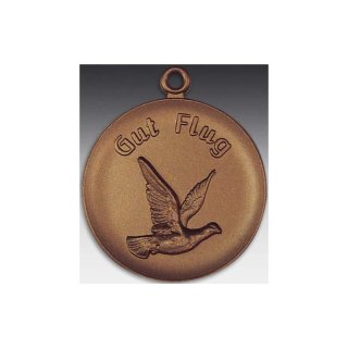 Medaille Taube fliegend mit se  50mm, bronzefarben, siber- oder goldfarben