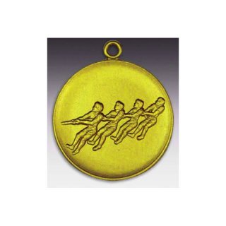 Medaille Tauziehen mit se  50mm, goldfarben in Metall