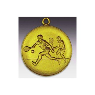 Medaille Tennis - Mixed mit se  50mm, goldfarben in Metall