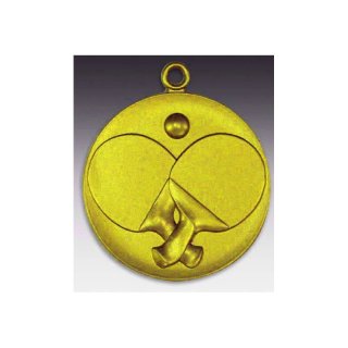 Medaille Tennisschlger mit se  50mm, goldfarben in Metall