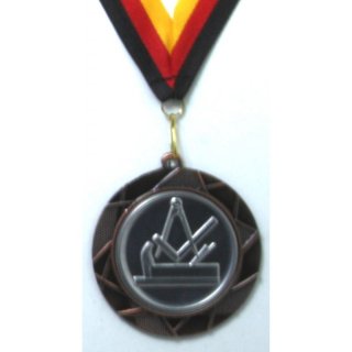 Medaille  Tischler D=70mm in 3D, inkl.  22mm Band, Bronzefarbig