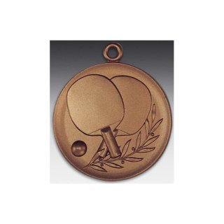 Medaille Tischtennis Schlger mit se  50mm,  bronzefarben, siber- oder goldfarben
