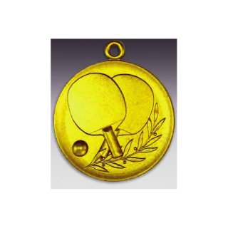Medaille Tischtennis Schlger mit se  50mm, goldfarben in Metall