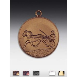 Medaille Trabrennfahrer mit se  50mm,  bronzefarben, siber- oder goldfarben