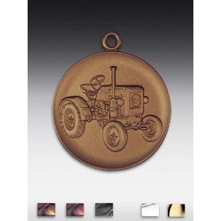 Medaille Traktor mit se  50mm,   bronzefarben, siber- oder goldfarben