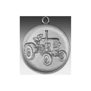 Medaille Traktor mit se  50mm, silberfarben in Metall