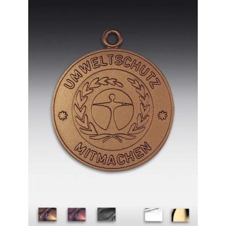 Medaille Umweltschutz mit se  50mm,  bronzefarben, siber- oder goldfarben