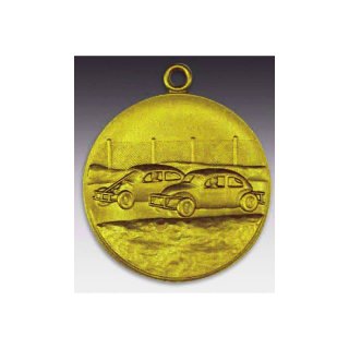 Medaille VW - Kfer mit se  50mm, goldfarben in Metall