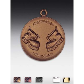 Medaille Wanderschuhe mit se  50mm, bronzefarben in Metall