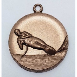 Medaille Wasserski mit se  50mm, bronzefarben in Metall
