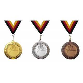 Medaille Wellensittich mit se  50mm,   bronzefarben, siber- oder goldfarben