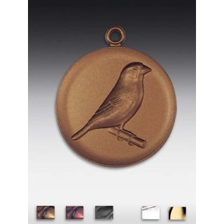 Medaille Zebrafink mit se  50mm,  bronzefarben, siber- oder goldfarben