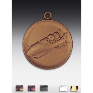 Medaille Zweierbob mit se  50mm,   bronzefarben, siber- oder goldfarben